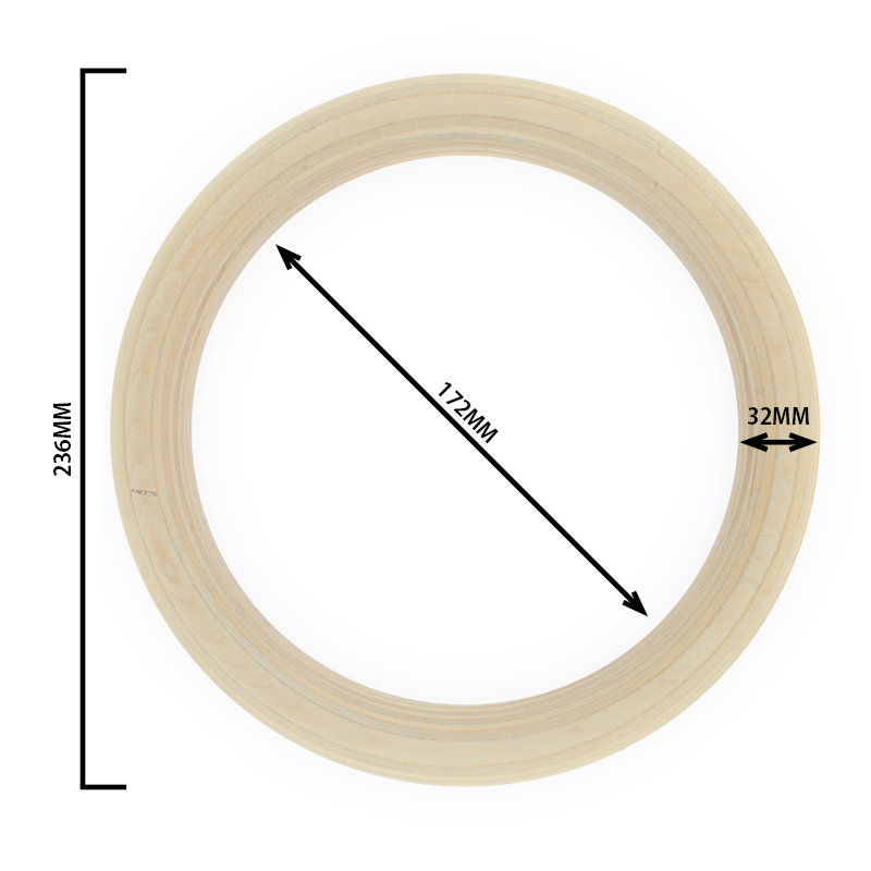 Holz-Turnringe 32 mm – inklusive verstellbarer Gurte und Tragetasche | StreetGains®