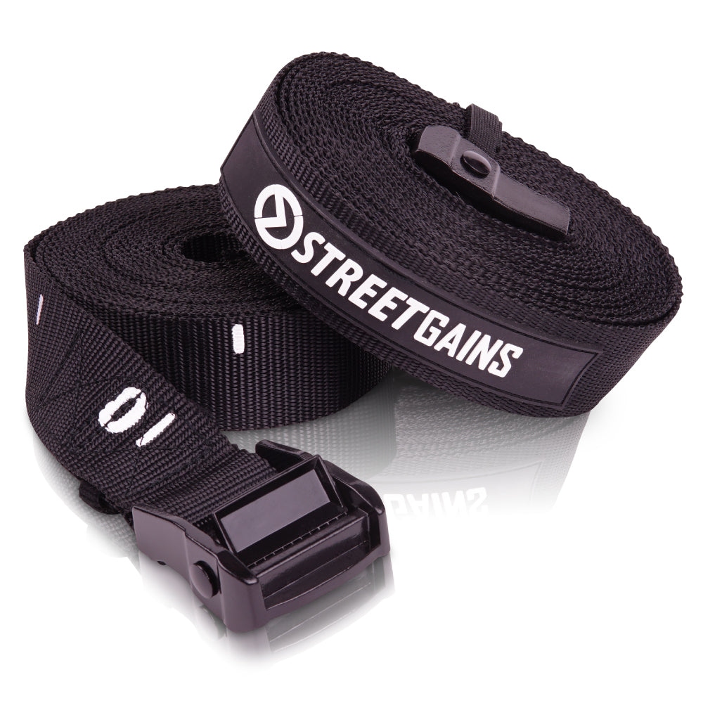 Sangles réglables pour anneaux de gymnastique (5,5 m) avec marqueurs numériques | StreetGains®