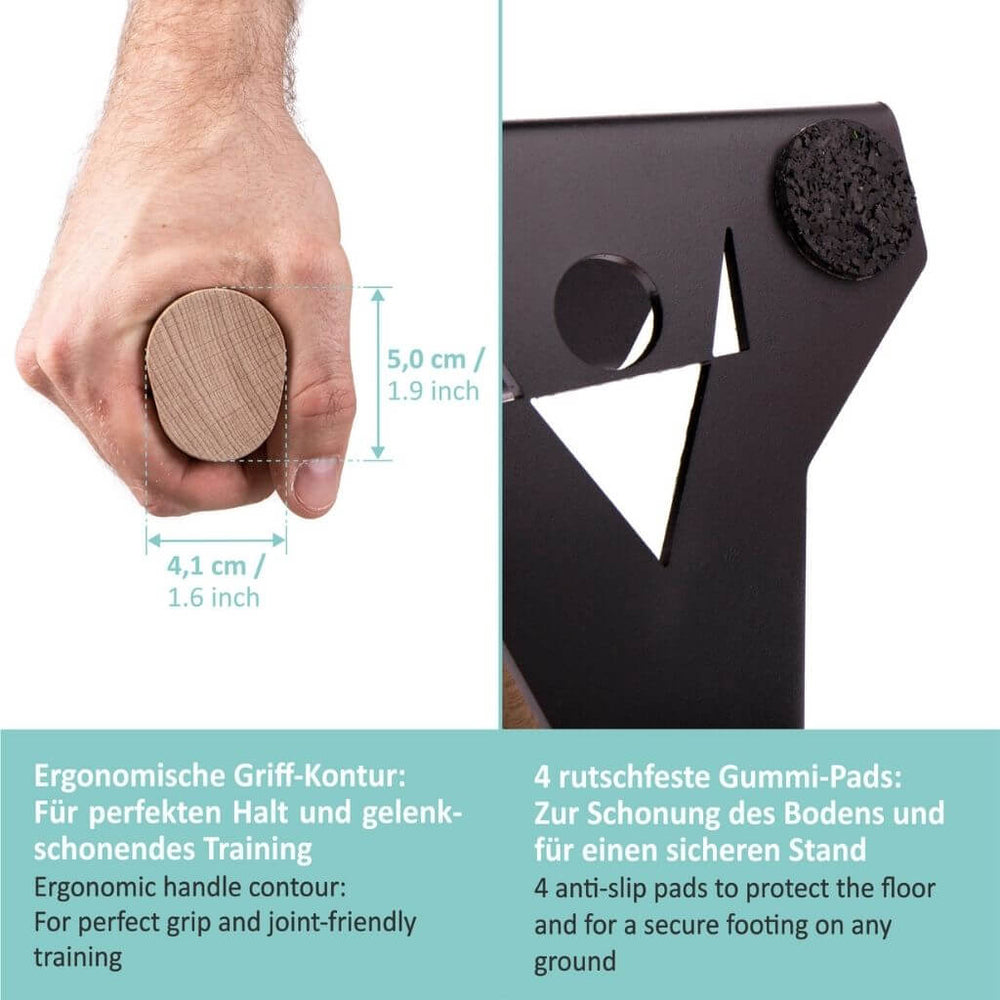 Push-up Bars with Ergonomic Wooden Handles - Pullup & Dip®