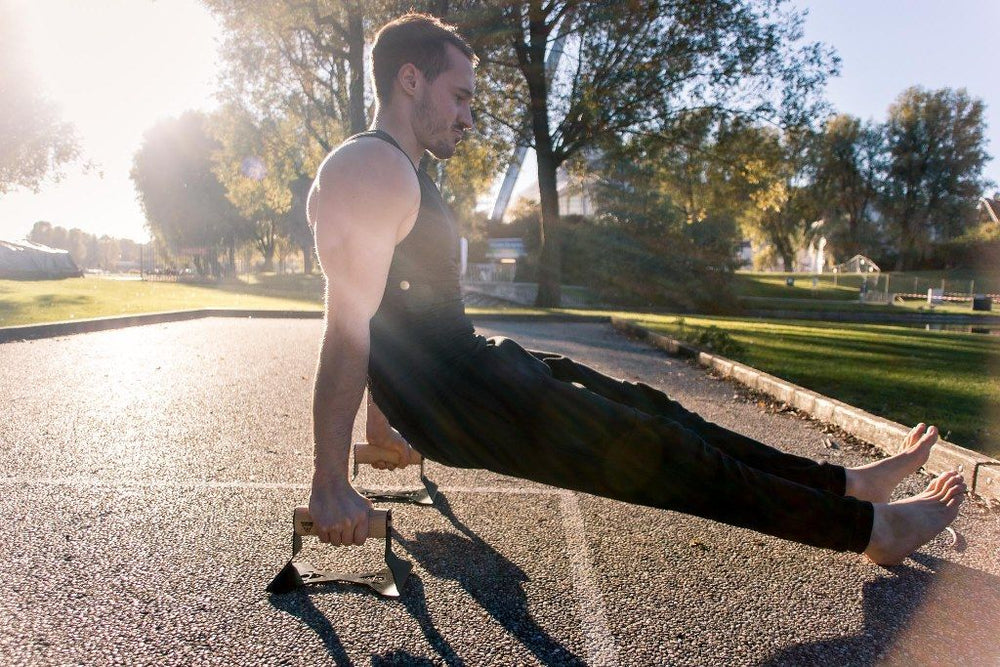 Push-up Bars with Ergonomic Wooden Handles - Pullup & Dip®