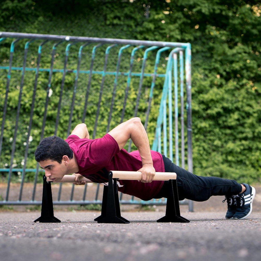 Parallettes en bois avec manche ergonomique - Moyen | Pullup & Dip®