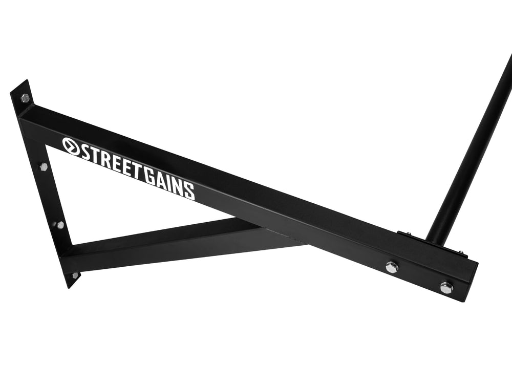 Barre de traction à prise droite noire | StreetGains®
