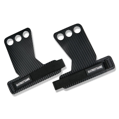 StreetGains® Carbon Fiber Palm Grips Maat S – Handbeschermers voor Calisthenics, Crossfit & Fitness – Verstelbare Grip Pads voor Optimale Steun & Bescherming